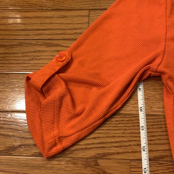 Fun, cute 3/4 sleeve baseball-tee style in orange - Picture 3 of 4